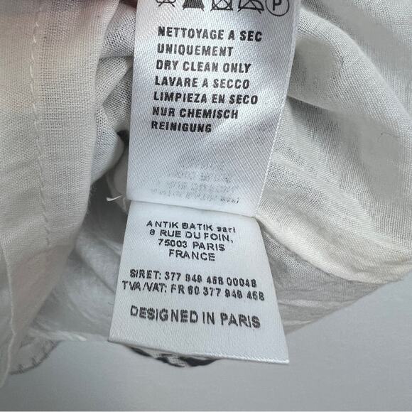 Antik Batik | Ida Mini Dress Cream Black Embroidered Tassels Boho Summer XS - Picture 14 of 15